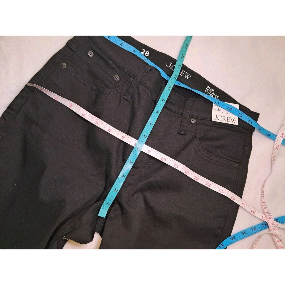 J.Crew Slim Jean True Black 2003 Super Stretch Mid-Rise CC545 $148 Size 28 NWT - Picture 9 of 11